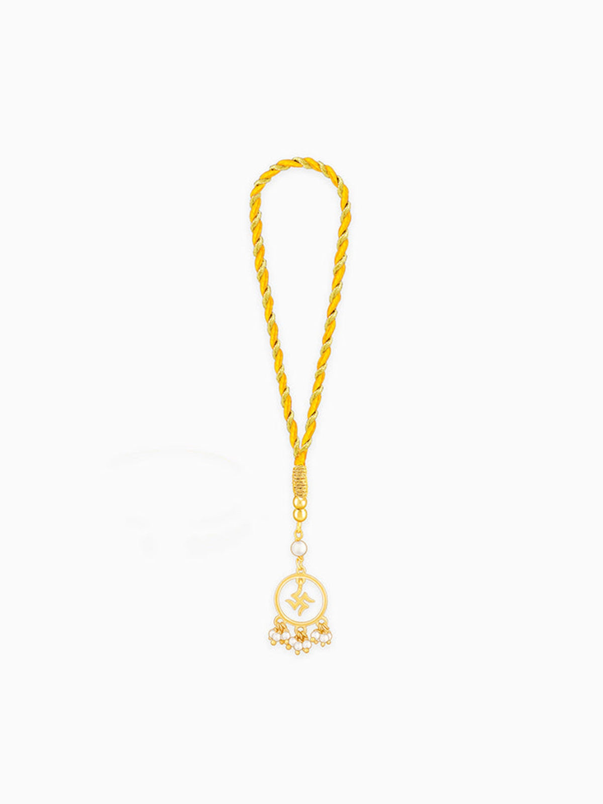 Golden Circular Swastik Lumba Rakhi