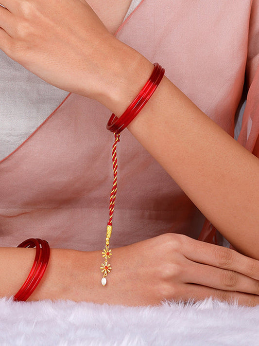 Golden Floral Lumba Rakhi