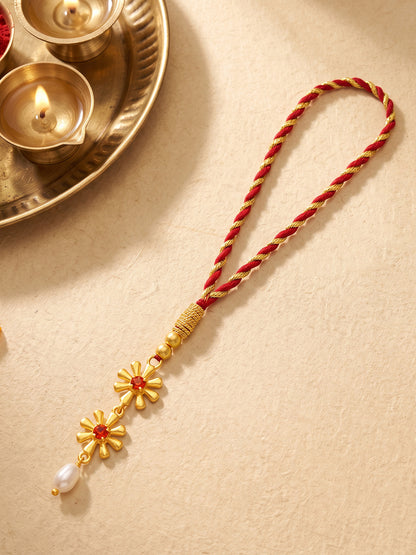 Golden Floral Lumba Rakhi