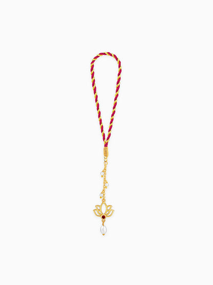Golden Padma Pearl Lumba Rakhi