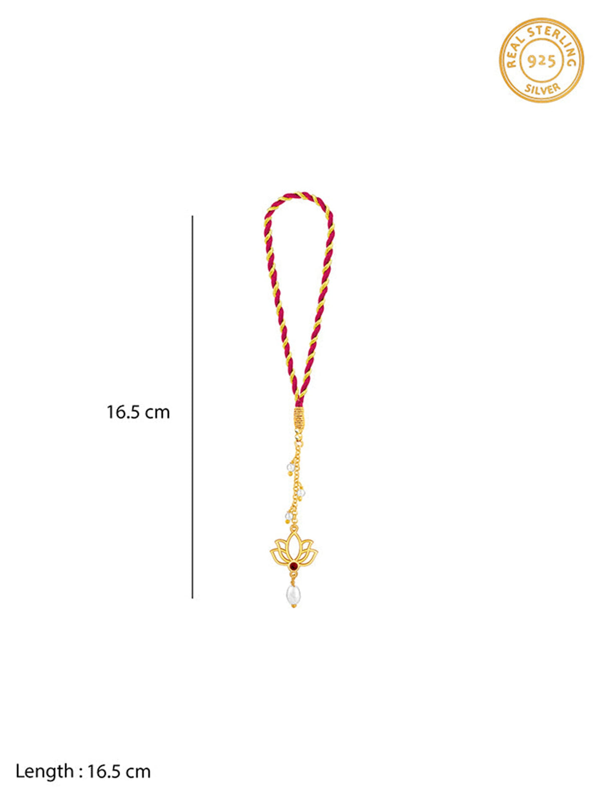 Golden Padma Pearl Lumba Rakhi