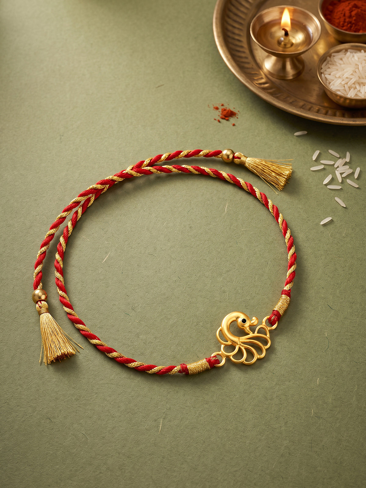 Golden Peacock Rakhi