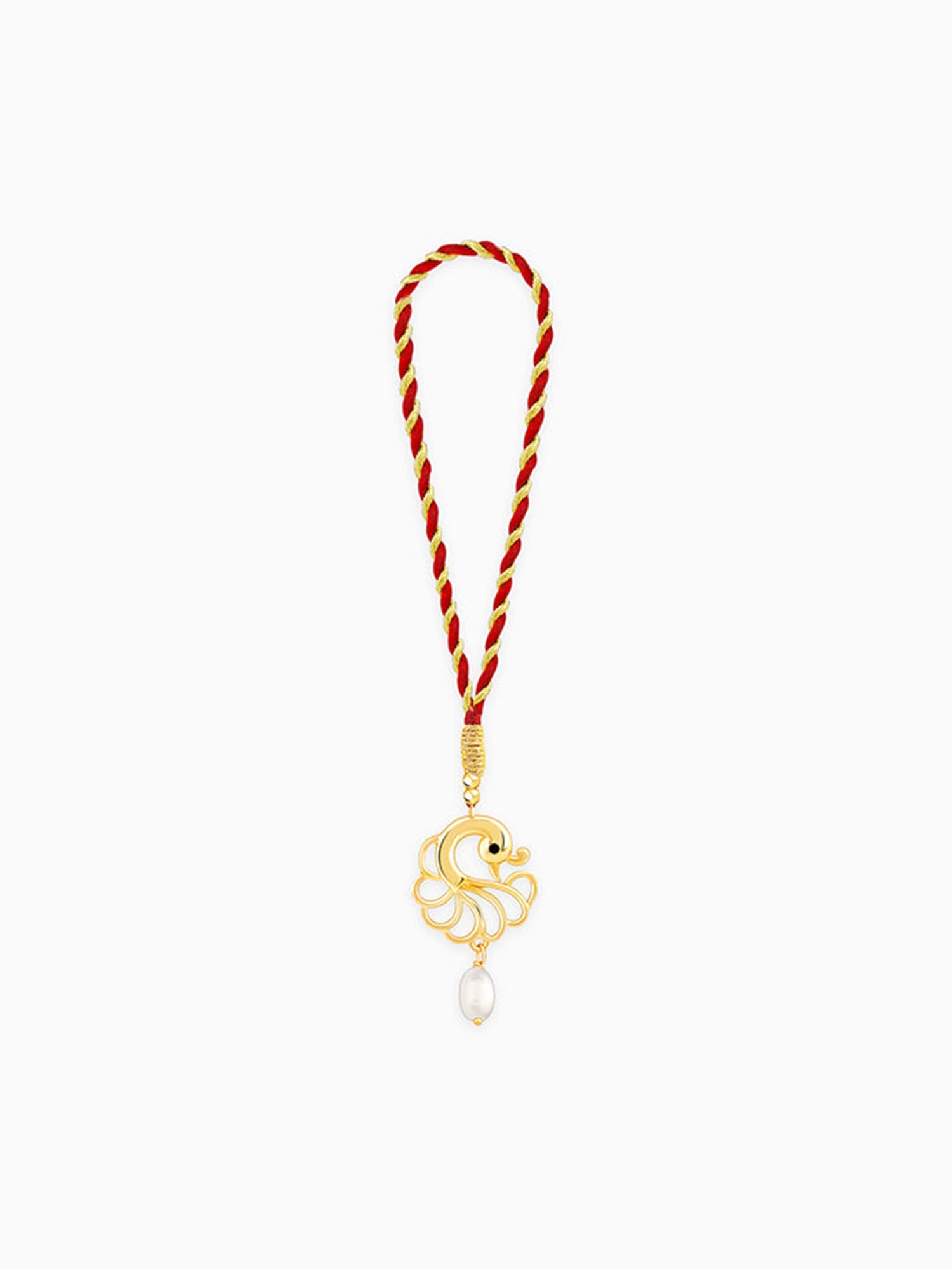 Golden Pearl Peacock Lumba Rakhi