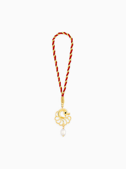Golden Pearl Peacock Lumba Rakhi
