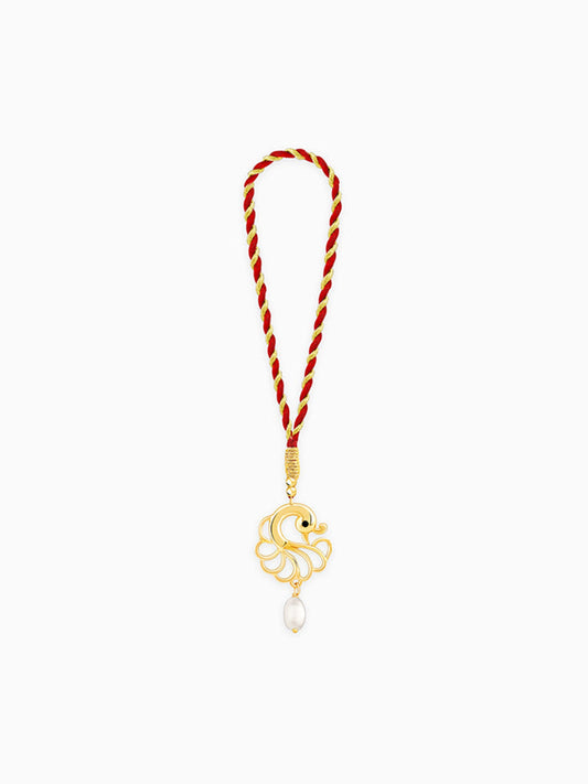 Golden Pearl Peacock Lumba Rakhi
