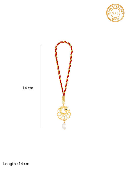 Golden Pearl Peacock Lumba Rakhi