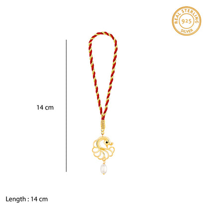 Golden Pearl Peacock Lumba Rakhi