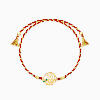 Golden Royal Peacock Rakhi