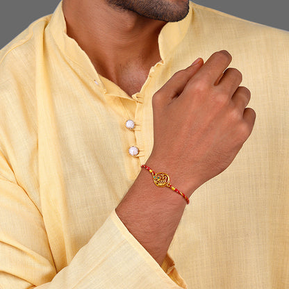 Golden Royal Peacock Rakhi