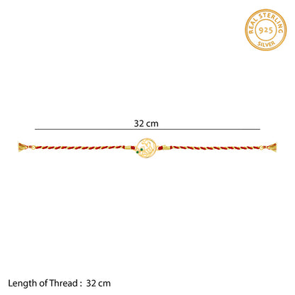Golden Royal Peacock Rakhi