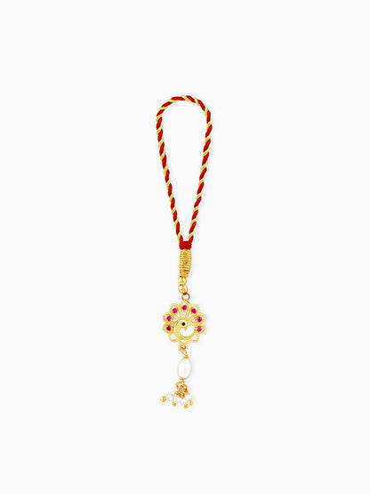 Golden Peacock Heritage Lumba Rakhi