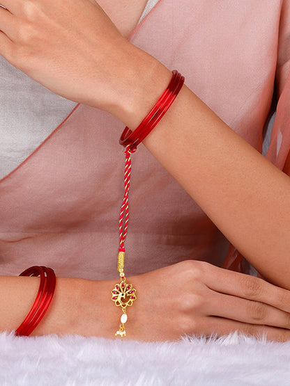 Golden Peacock Heritage Lumba Rakhi