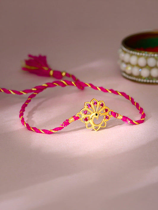 Golden Peacock Heritage Rakhi
