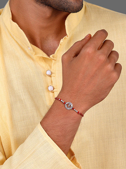 Silver Om Mandala Rakhi