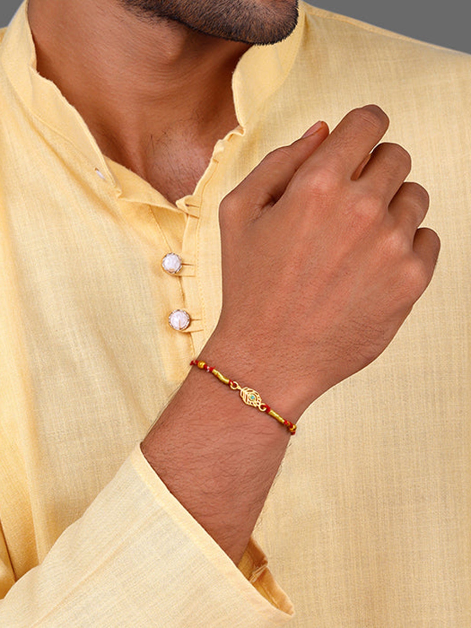 Golden Beautiful Feather Rakhi