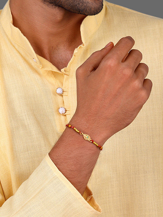 Golden Beautiful Feather Rakhi