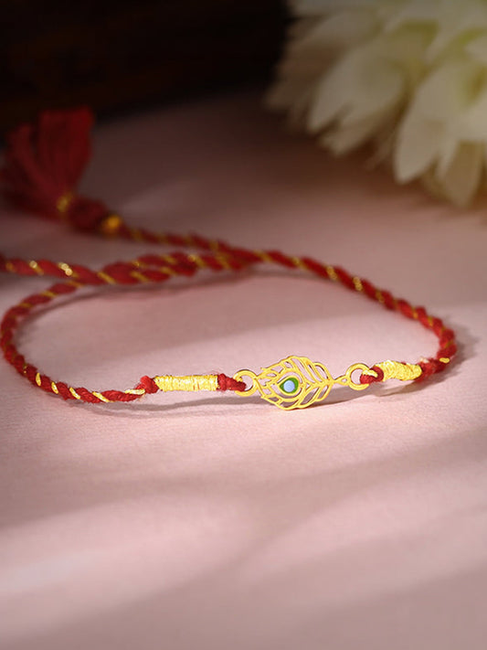 Golden Beautiful Feather Rakhi