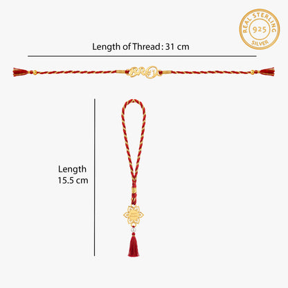 Golden Nairik Bhaiya Bhabhi Rakhi Combo (Set of 2)