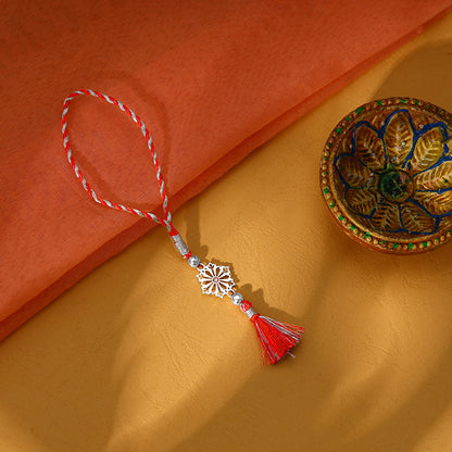 Silver Blooming Floral Lumba Rakhi