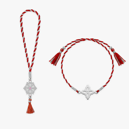 Silver Aarunya Bhaiya Bhabhi Rakhi Combo (Set of 2)