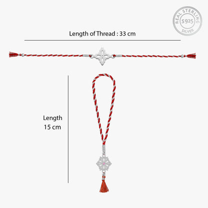 Silver Aarunya Bhaiya Bhabhi Rakhi Combo (Set of 2)