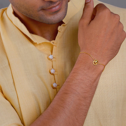 Golden Lord Ganesh Bracelet Rakhi