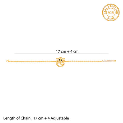 Golden Lord Ganesh Bracelet Rakhi