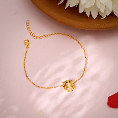 Golden Lord Ganesh Bracelet Rakhi