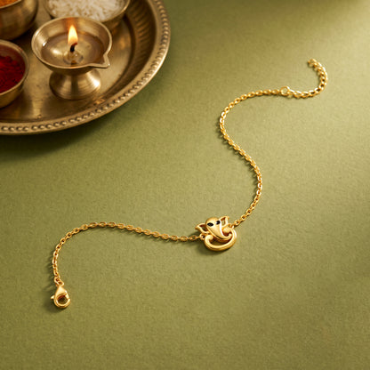 Golden Lord Ganesh Bracelet Rakhi