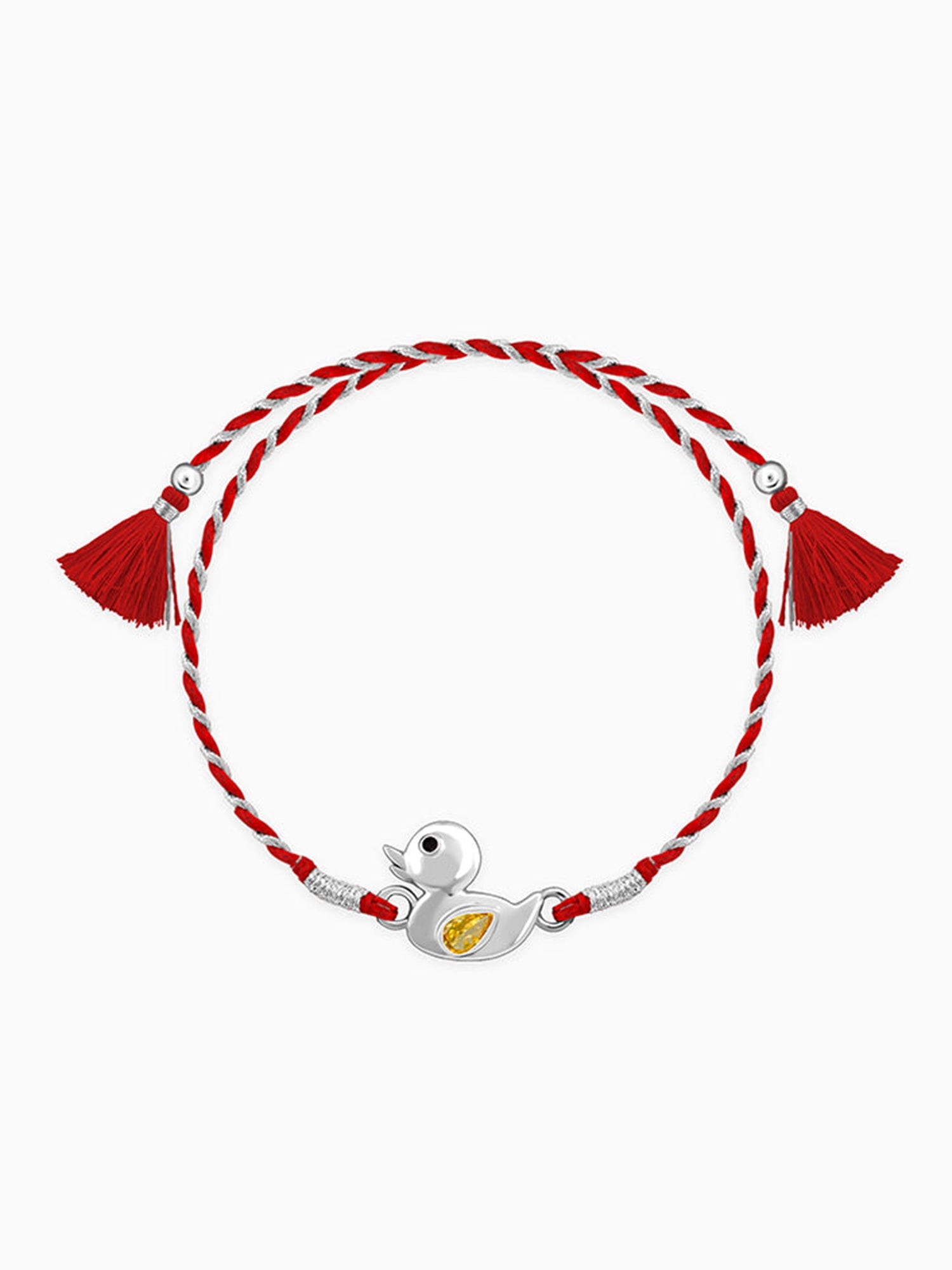 Silver Cute Duck Kids Rakhi