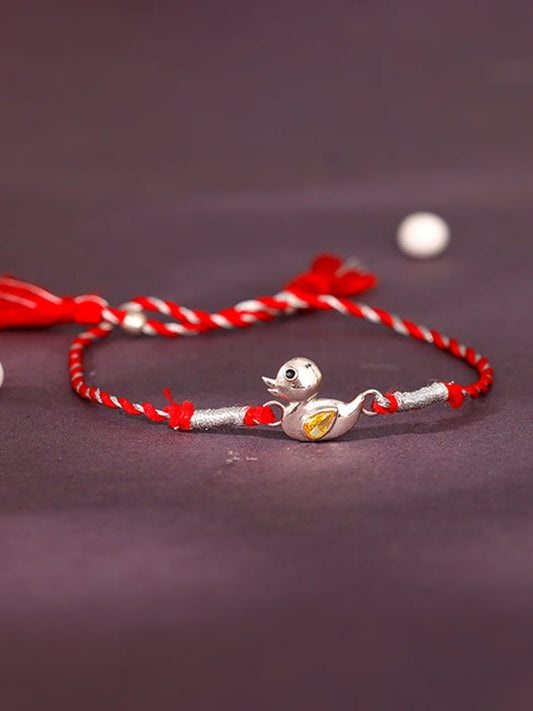 Silver Cute Duck Kids Rakhi