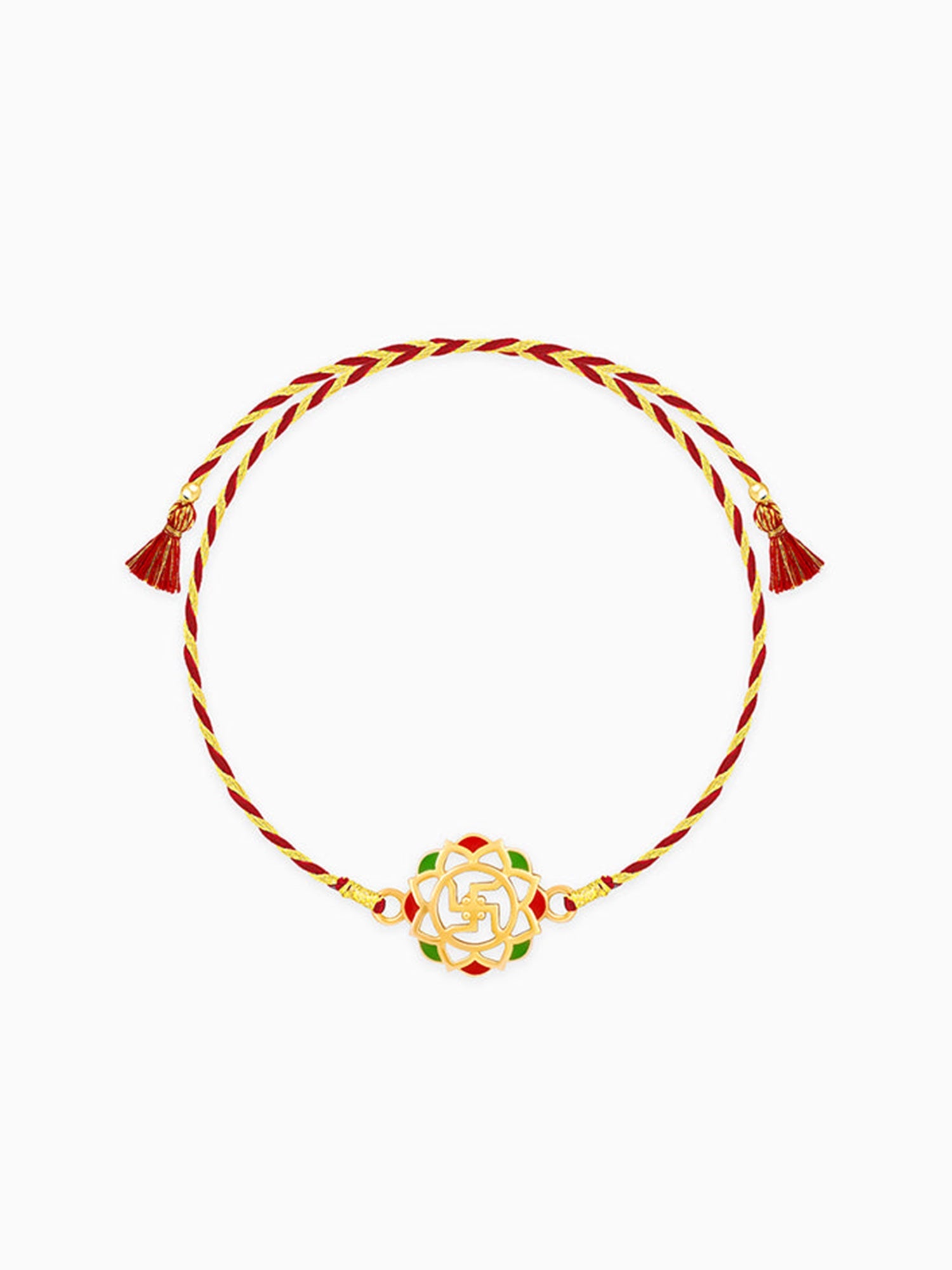 Golden Classic Swastik Rakhi