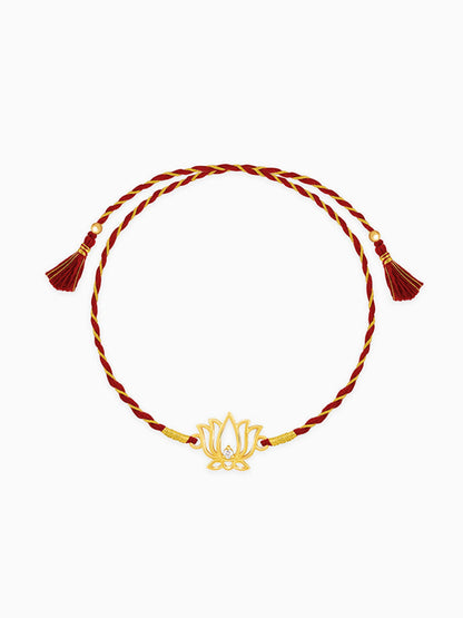 Golden Kamal Rakhi