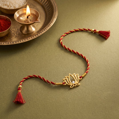 Golden Kamal Rakhi