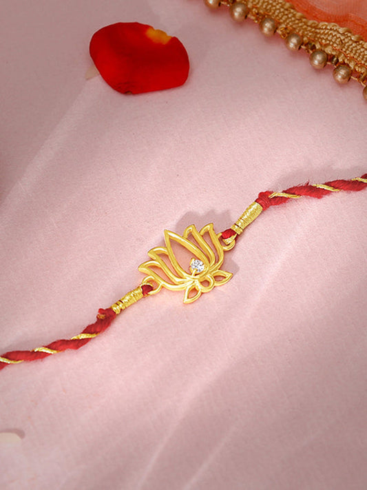 Golden Kamal Rakhi