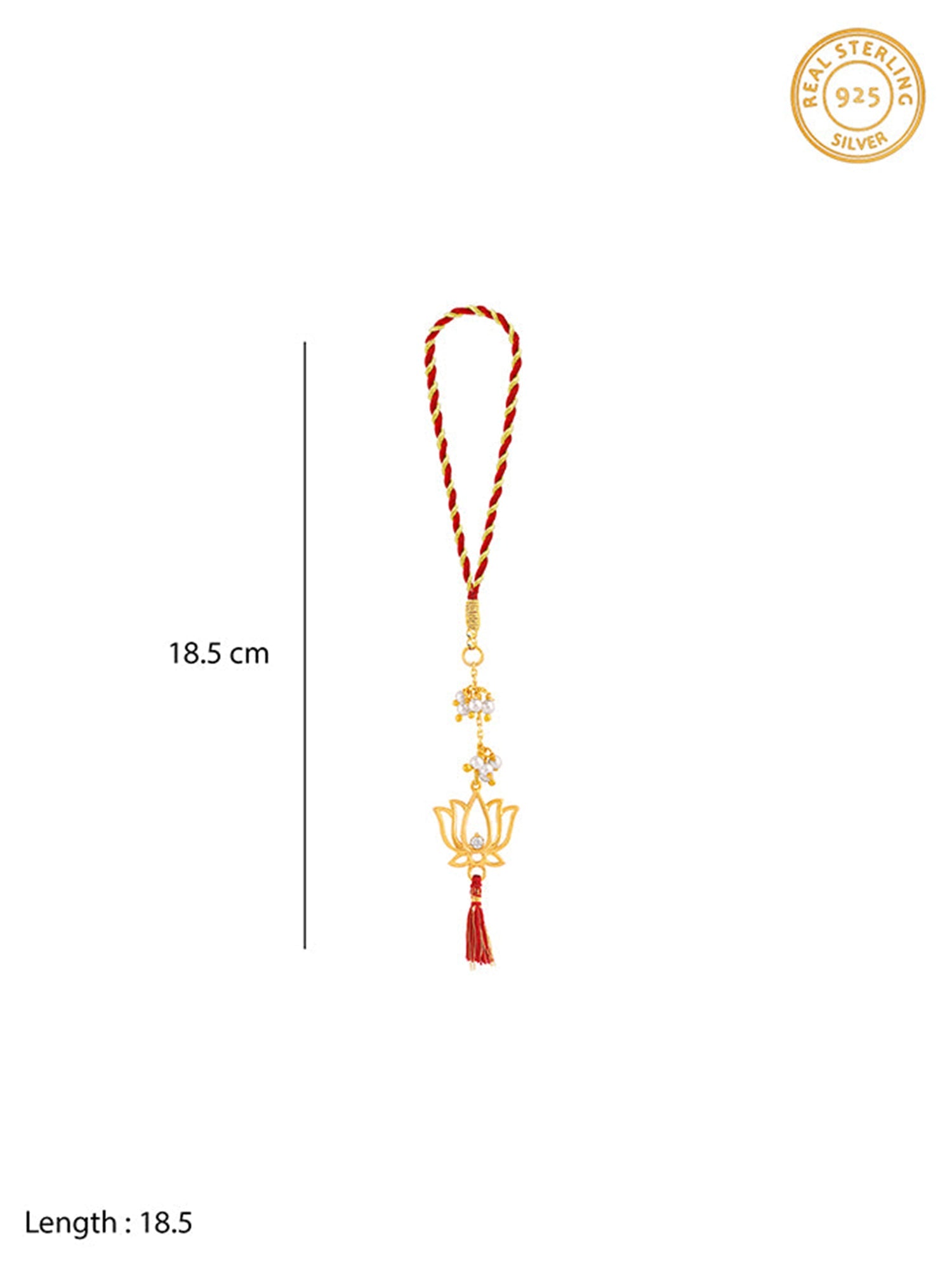 Golden Padmavati Lumba Rakhi
