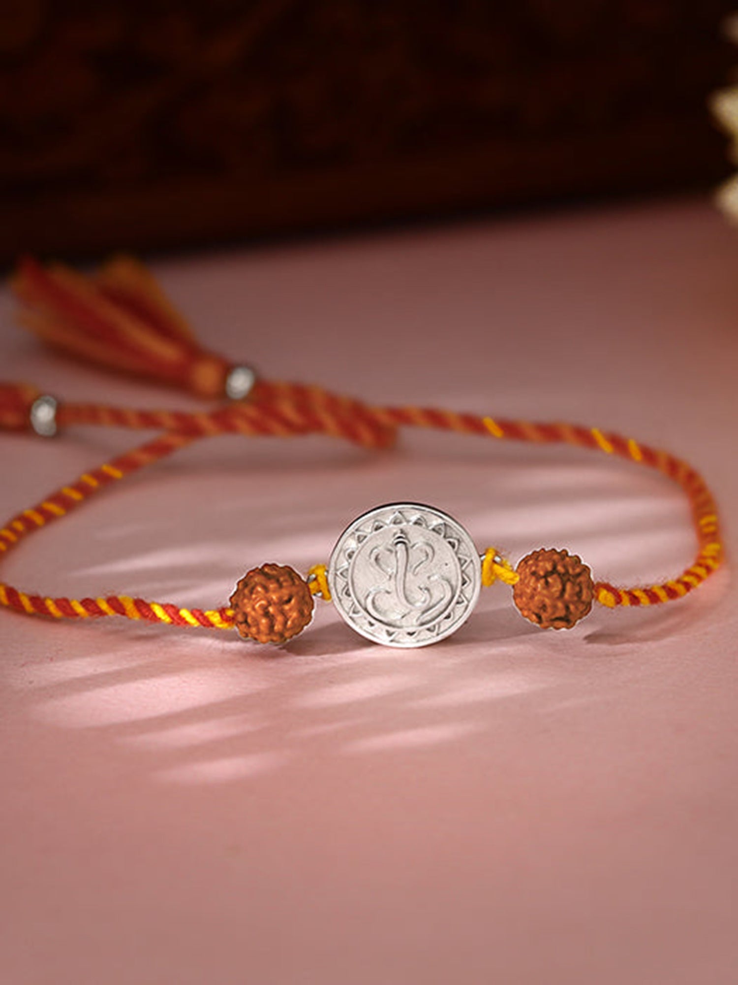 Silver Vignesha Rudraksha Rakhi