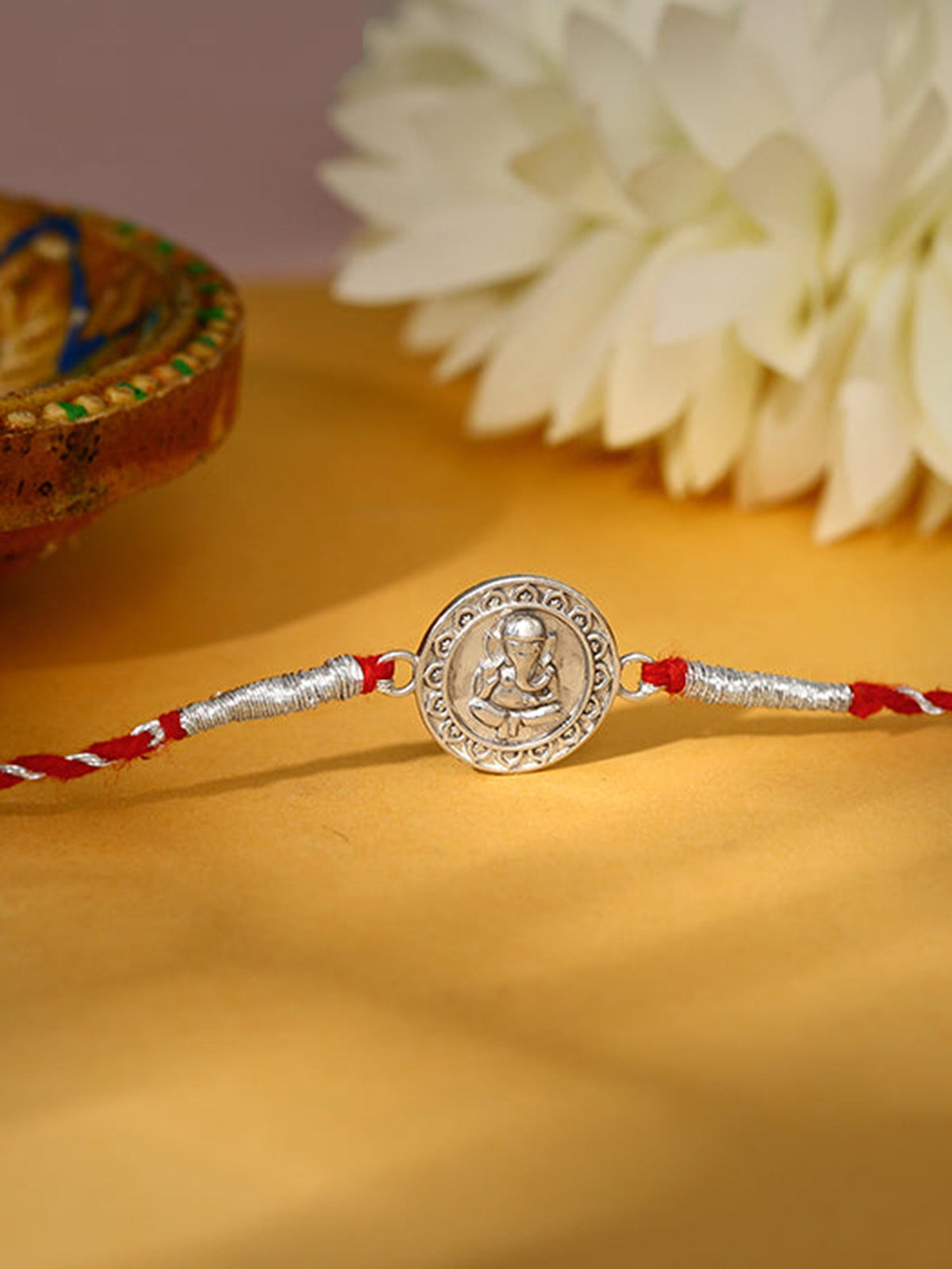Silver Mandala Ganesha Rakhi