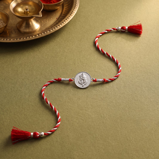 Silver Coin Ganesha Rakhi