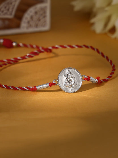 Silver Coin Ganesha Rakhi