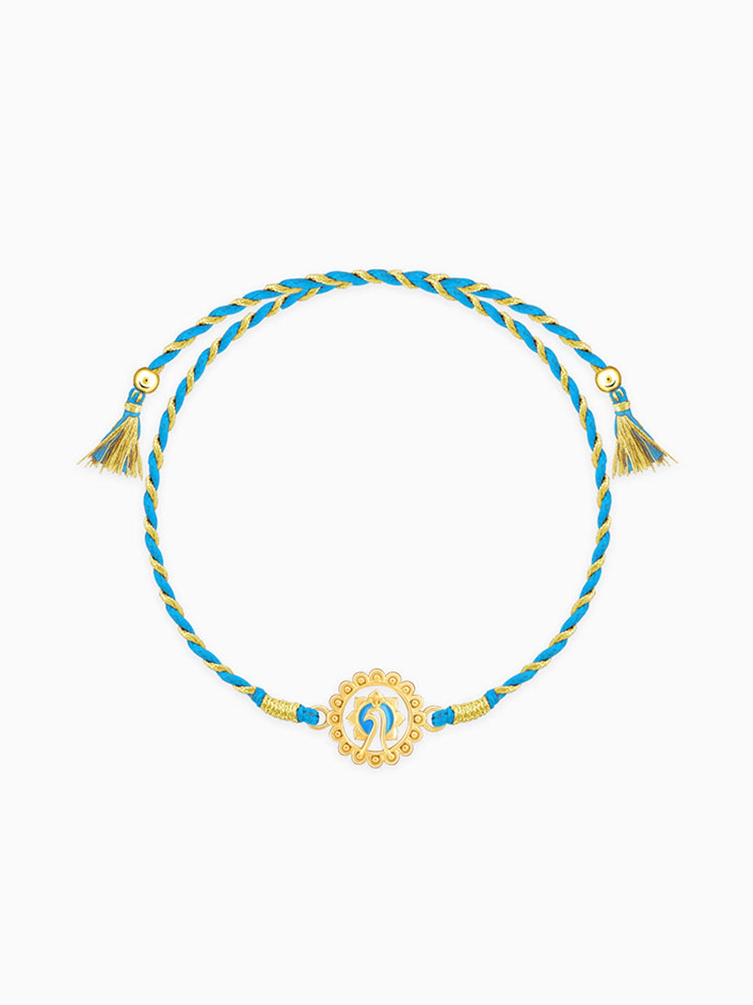 Golden Peacock Blossom Rakhi