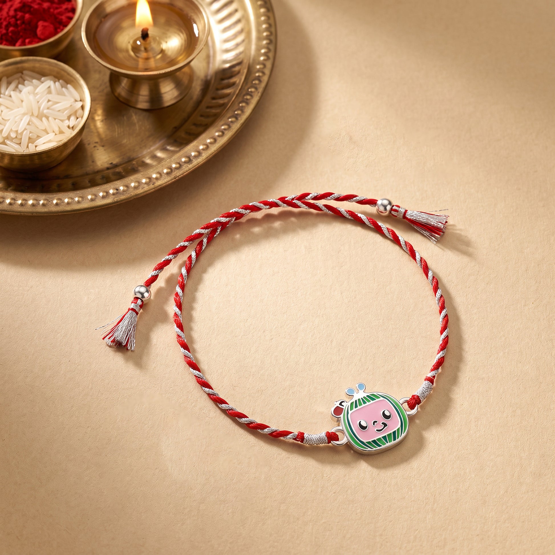 Silver Cocomelon Rakhi for Kids