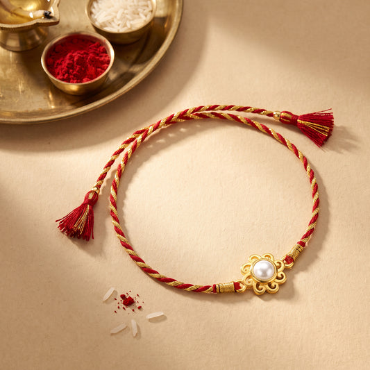 Gold Pearl Love Rakhi