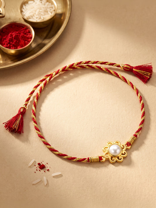Gold Pearl Love Rakhi
