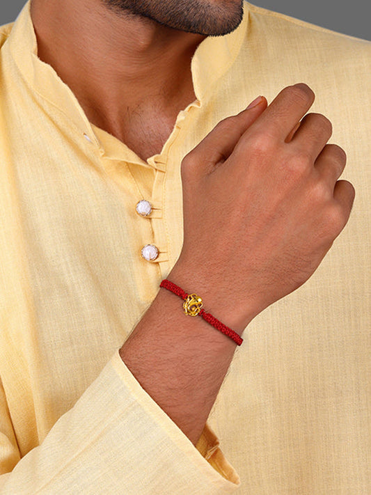 Golden Veera Ganapati Rakhi