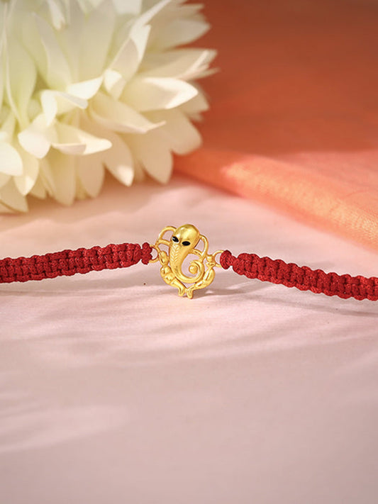 Golden Veera Ganapati Rakhi