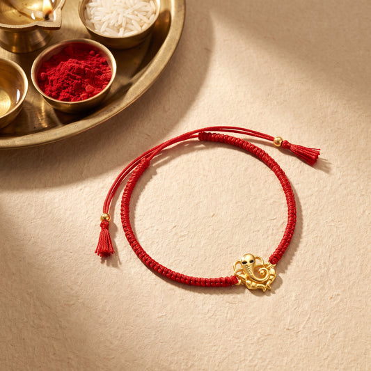 Golden Veera Ganapati Rakhi