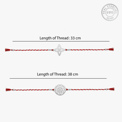 Silver Unique Flower Rakhi Combo (Set of 2)