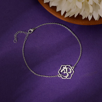 Silver Om Namo Bracelet Rakhi