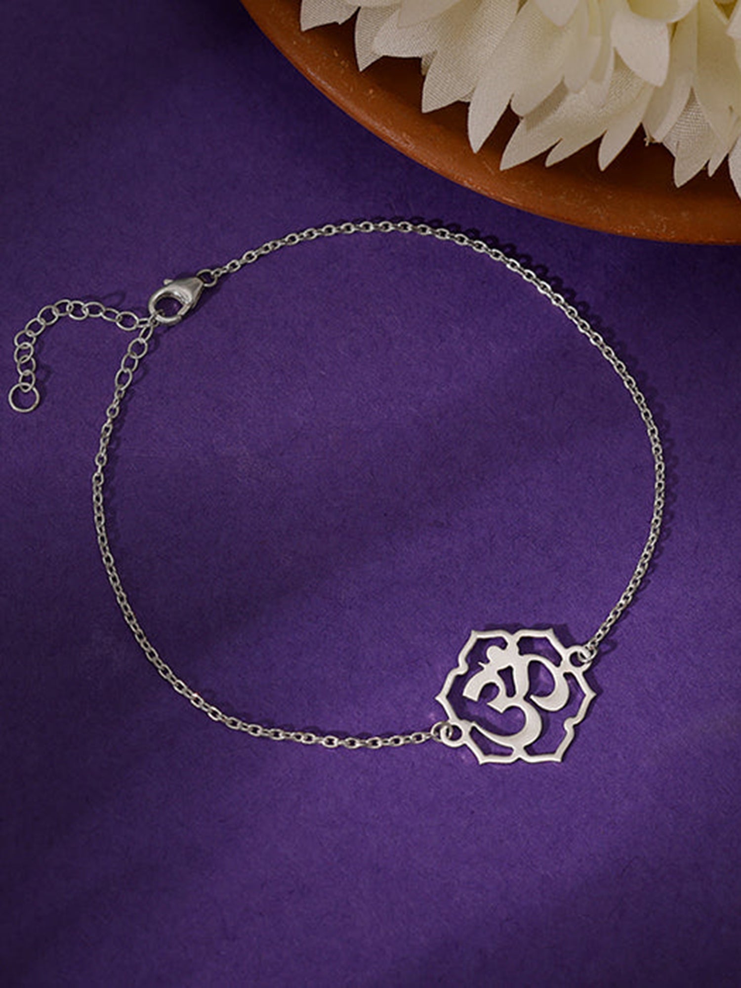 Silver Om Namo Bracelet Rakhi